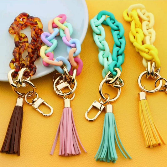 Acrylic Bracelet Keychain for Women,Colorful Beaded_CWAB5009