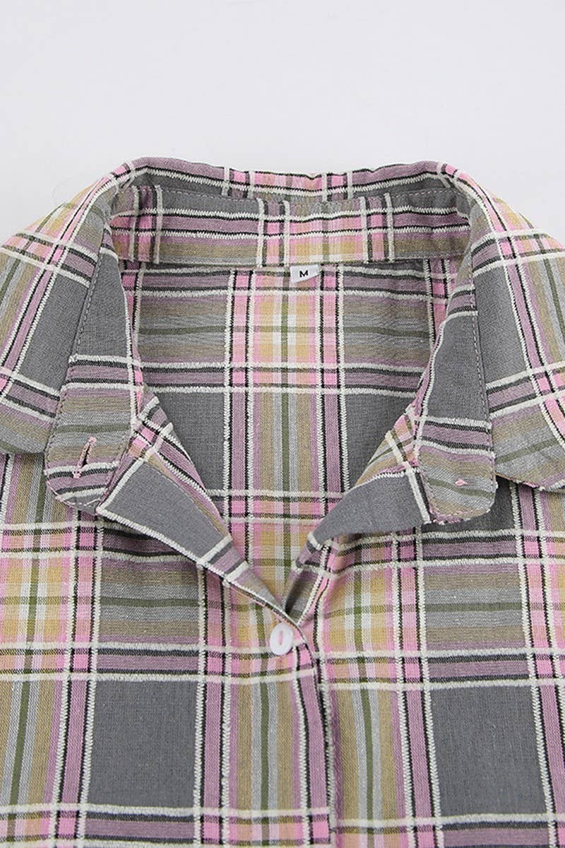 CWTBLL00595_COTTON COLORFUL LONG-SLEEVED PLAID SHIRT