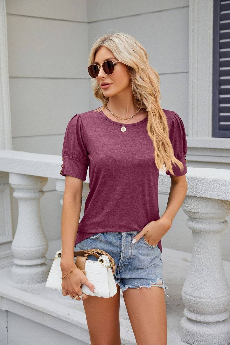 CWTTS0850_Round Neck Short Sleeve Top