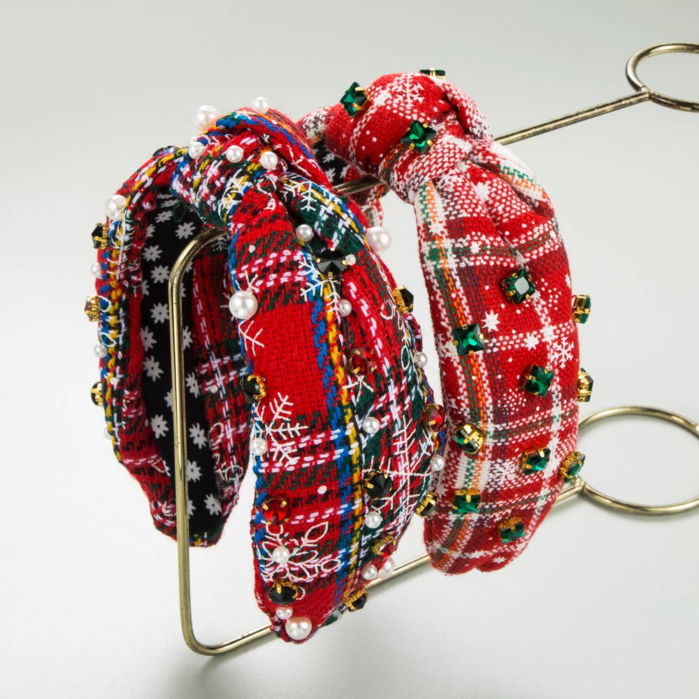 CHRISTMAS SERIES SNOWFLAKE KNOTTED HEADBAND