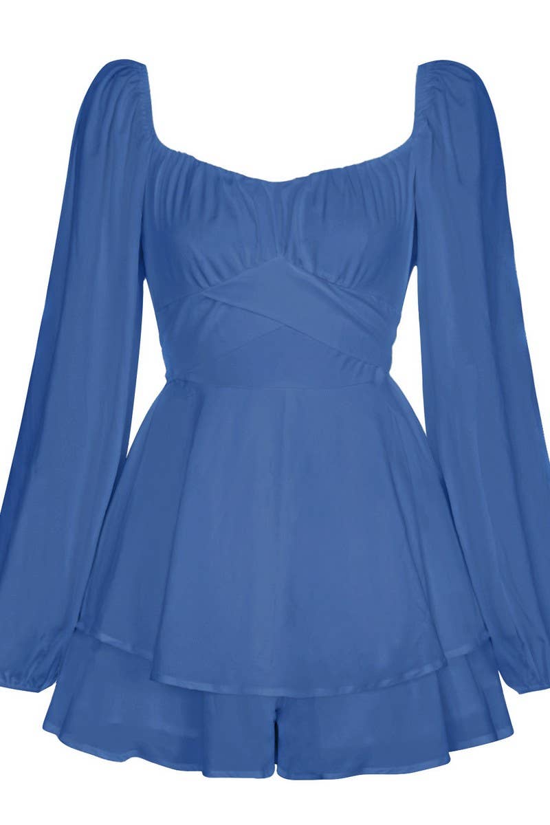 CWSBSL0169_SOLID COLOR FASHIONABLE RUFFLED CASUAL JUMPSUIT