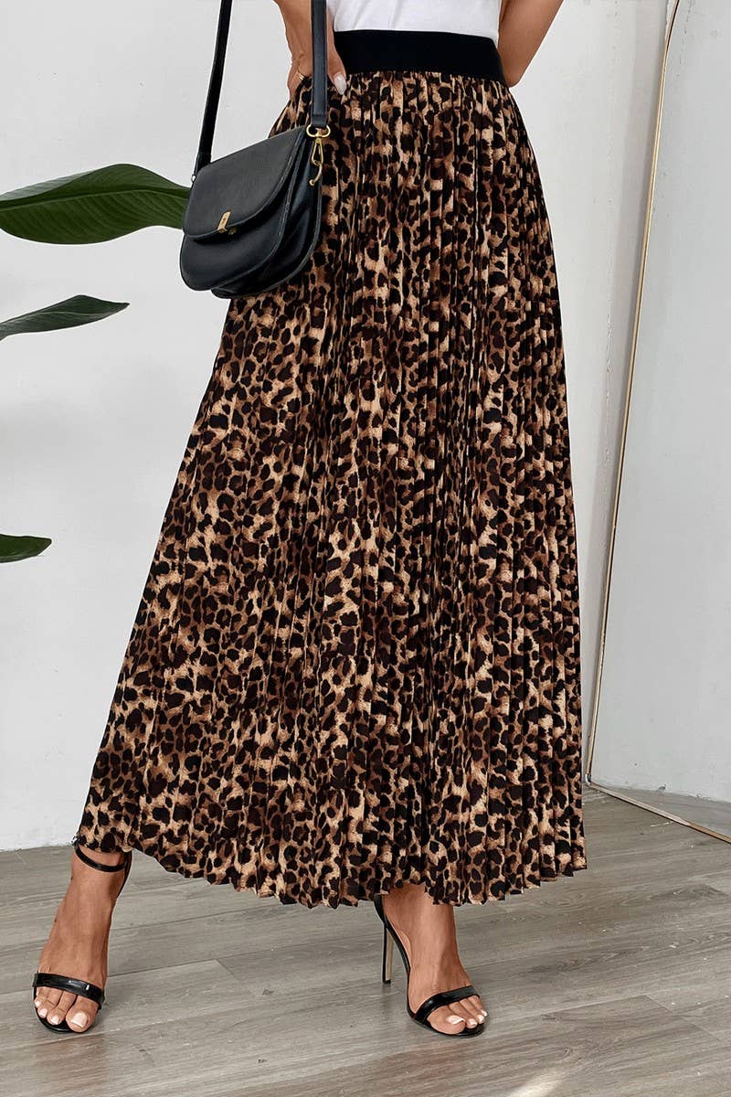 CWBMS0282_AUTUMN AND WINTER LEOPARD PRINT PLEATED SKIRT