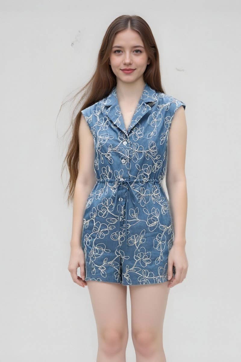 CWSJS1783_SLEEVELESS FLORAL EMBROIDERED BELTED JUMPSUIT