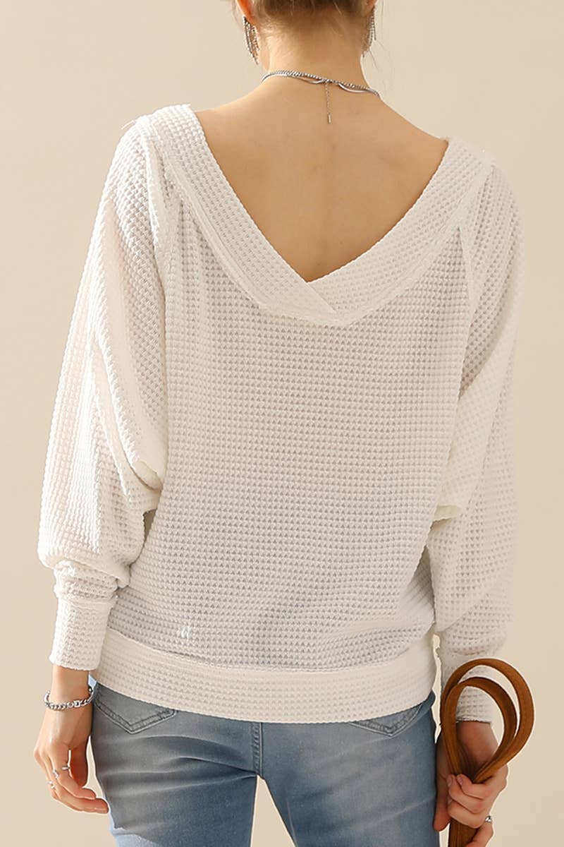 CWTTL1098_BOAT NECK PULLOVER SWEATER POCKETED KNIT TOP