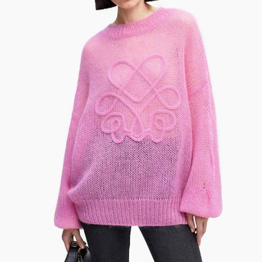 CASUAL PULLOVER LONG-SLEEVED CREW-NECK LOOSE KNIT