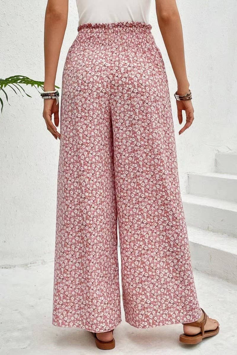 CWBLP2061_FLORAL SIDE SLIT WIDE LEG SKIRT PANTS