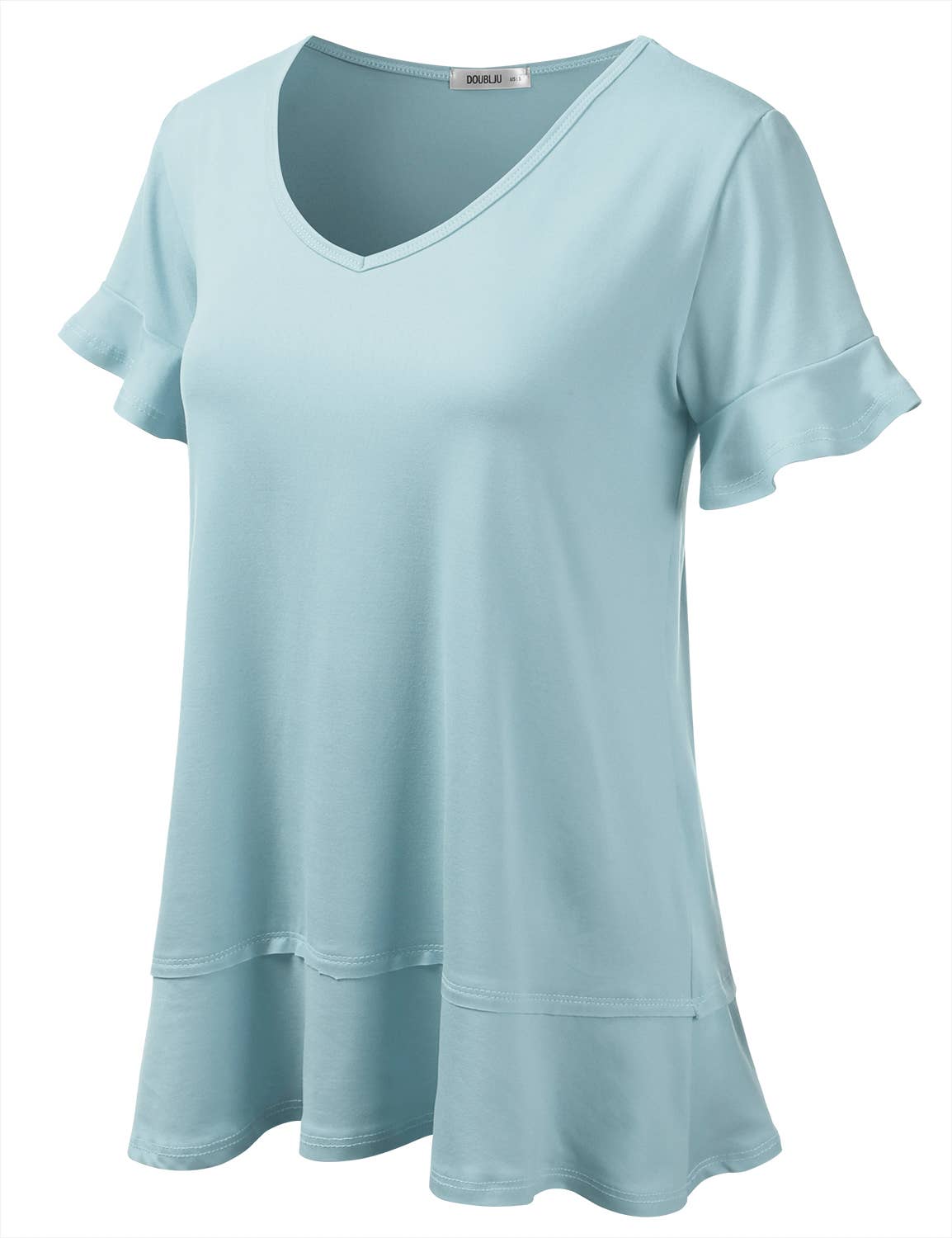 CWTTS681_Casual Tshirt V Neck Short Sleeve Loose blouse