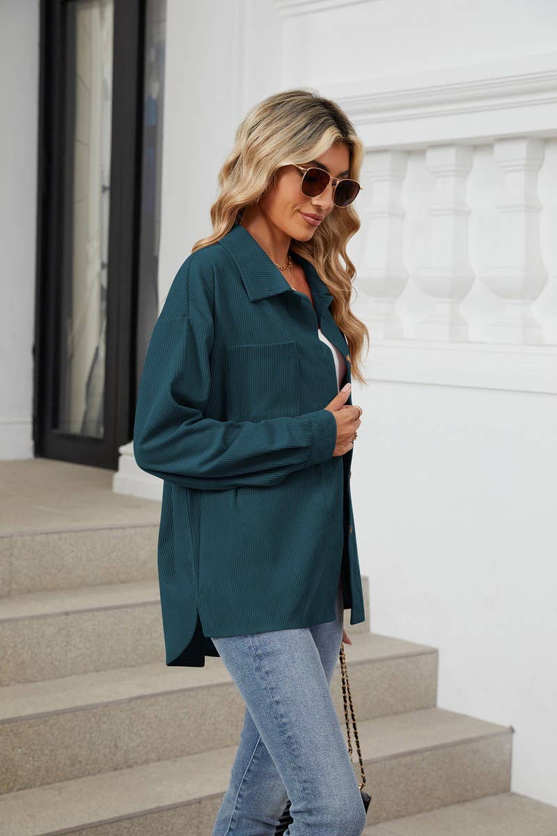 CWOCO0884_SOLID COLOR LAPEL POCKET KNIT SHIRT COAT