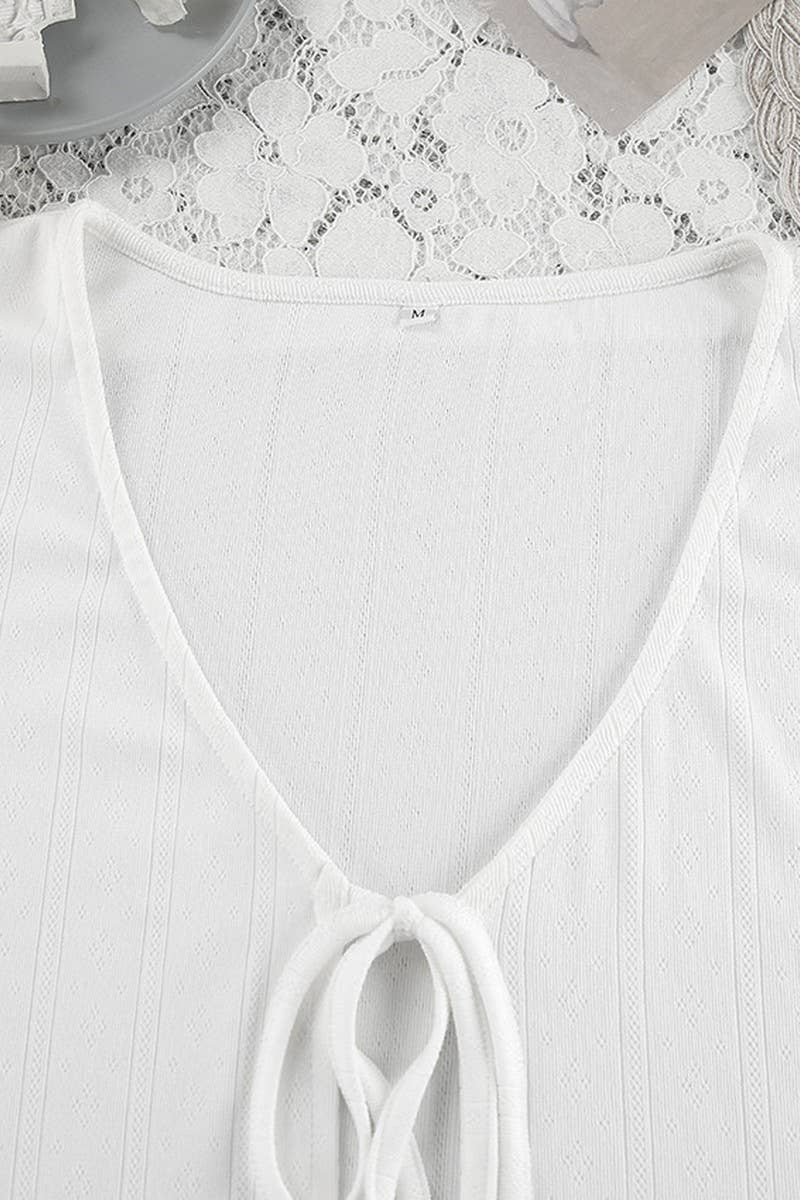 CWSPJ0321_OPENWORK JACQUARD KNITTED PAJAMAS TWO-PIECE SET