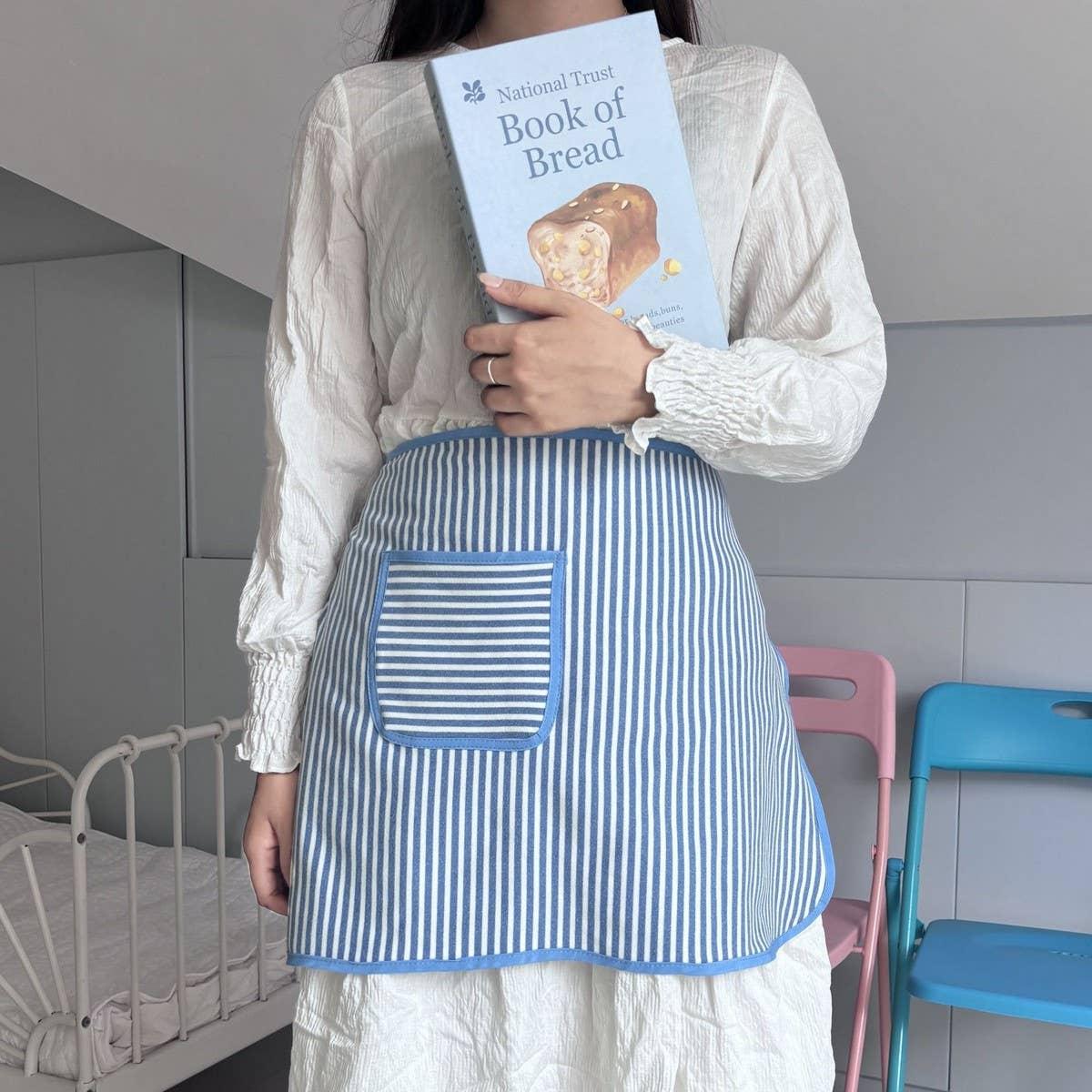 TOWEL FABRIC SMALL AND FRESH HALF-BODY APRON