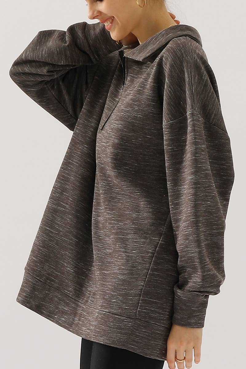 CWOHOL431_Zip Neck Lightweight Pullover Sweatshirt