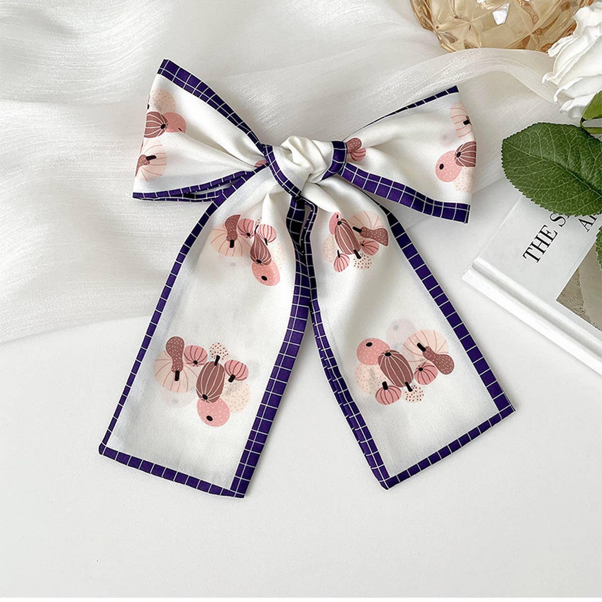 2024 NEW STYLE BOW FLORAL STRIPED SCARF_CWASC0711