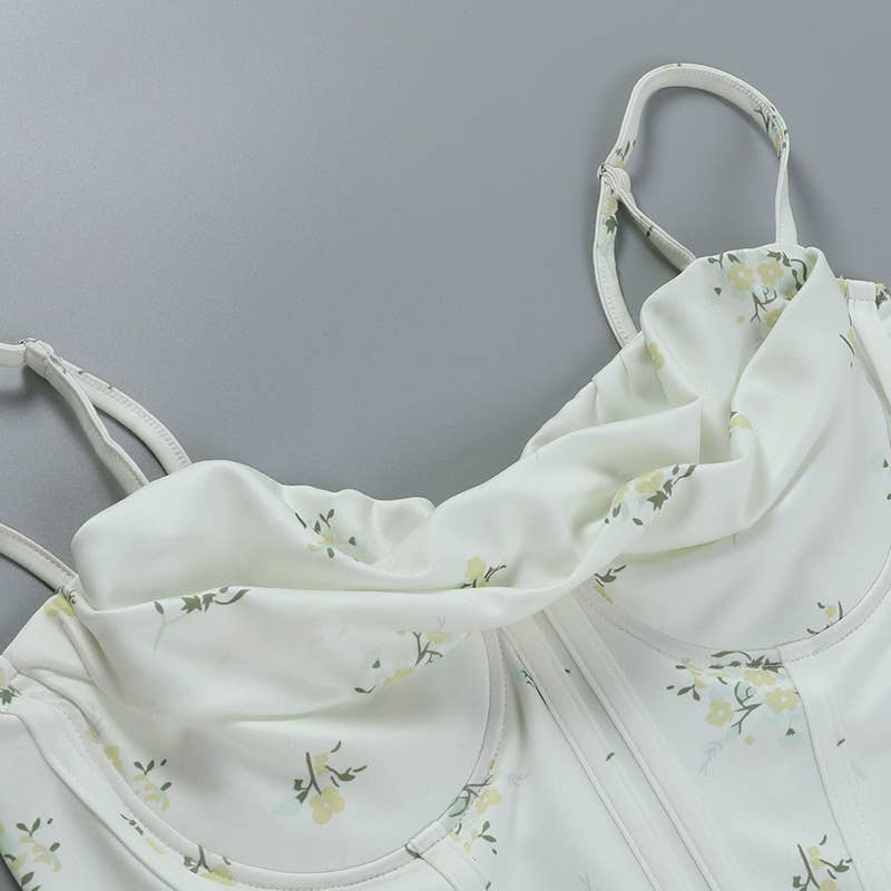 Bustier Crop Top with Cowl Neck