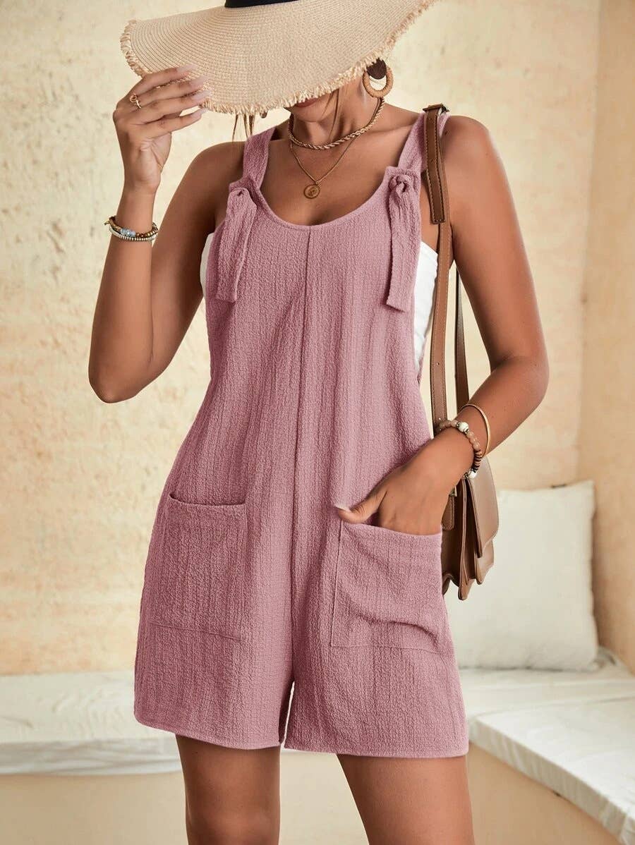 Casual fashion halter shorts romper suspenders