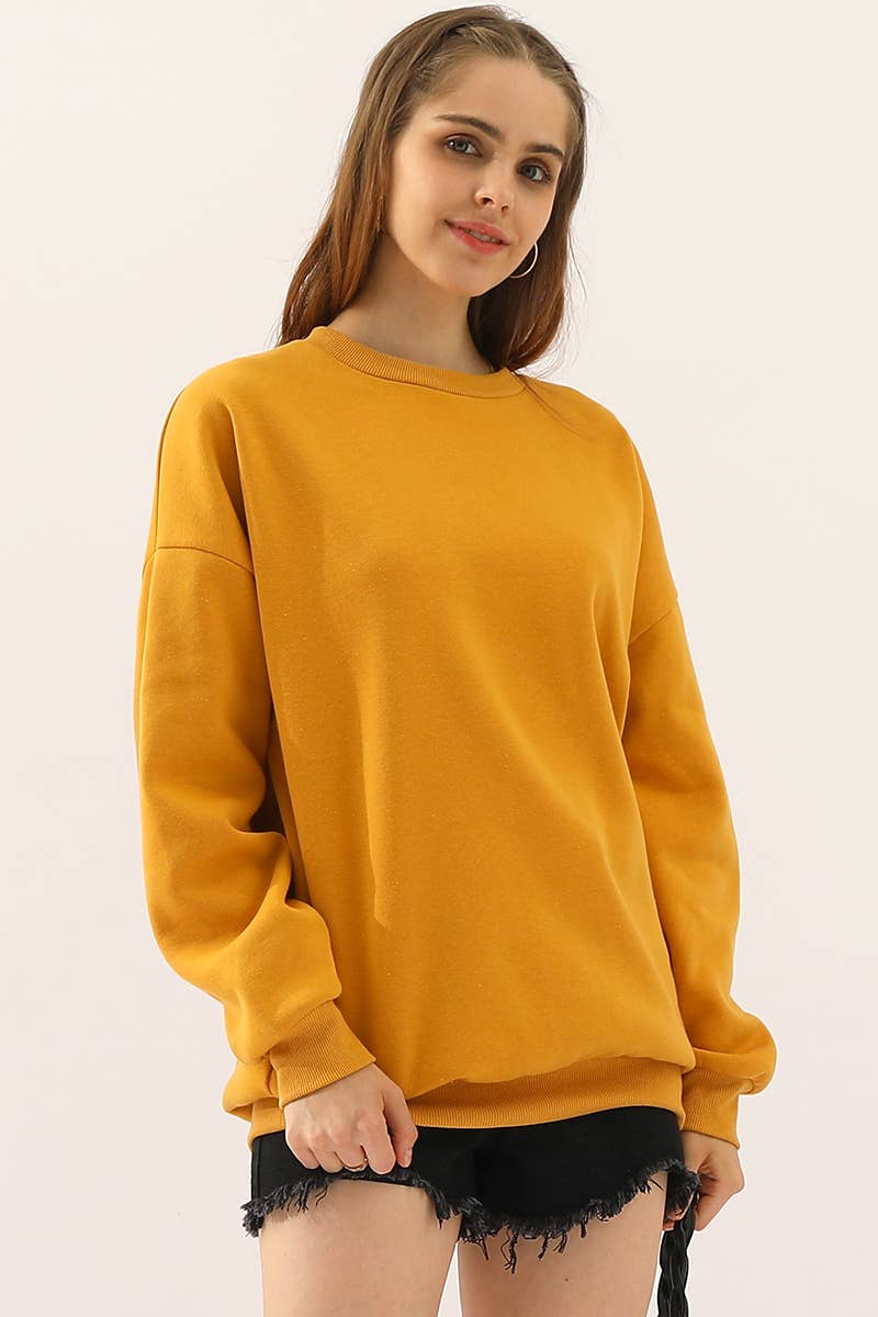 CWTTL902-P_PLUS SIZE CREW NECK PULLOVER SWEATSHIRT TOPS