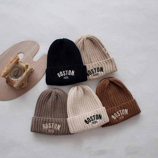 VERSATILE LETTER VERTICAL STRIPED KNITTED HAT_CWAH2924
