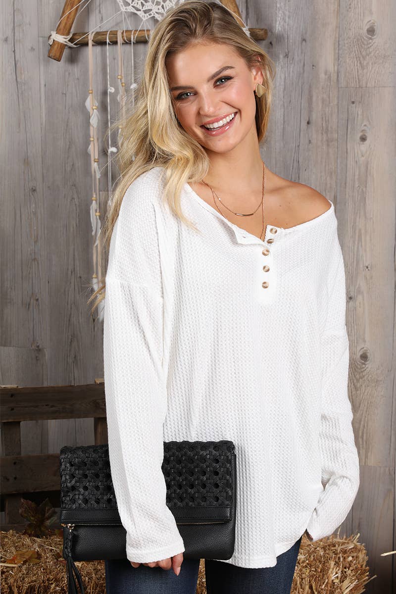 CWTTL1402_Round Neck Casual Long Sleeved Top