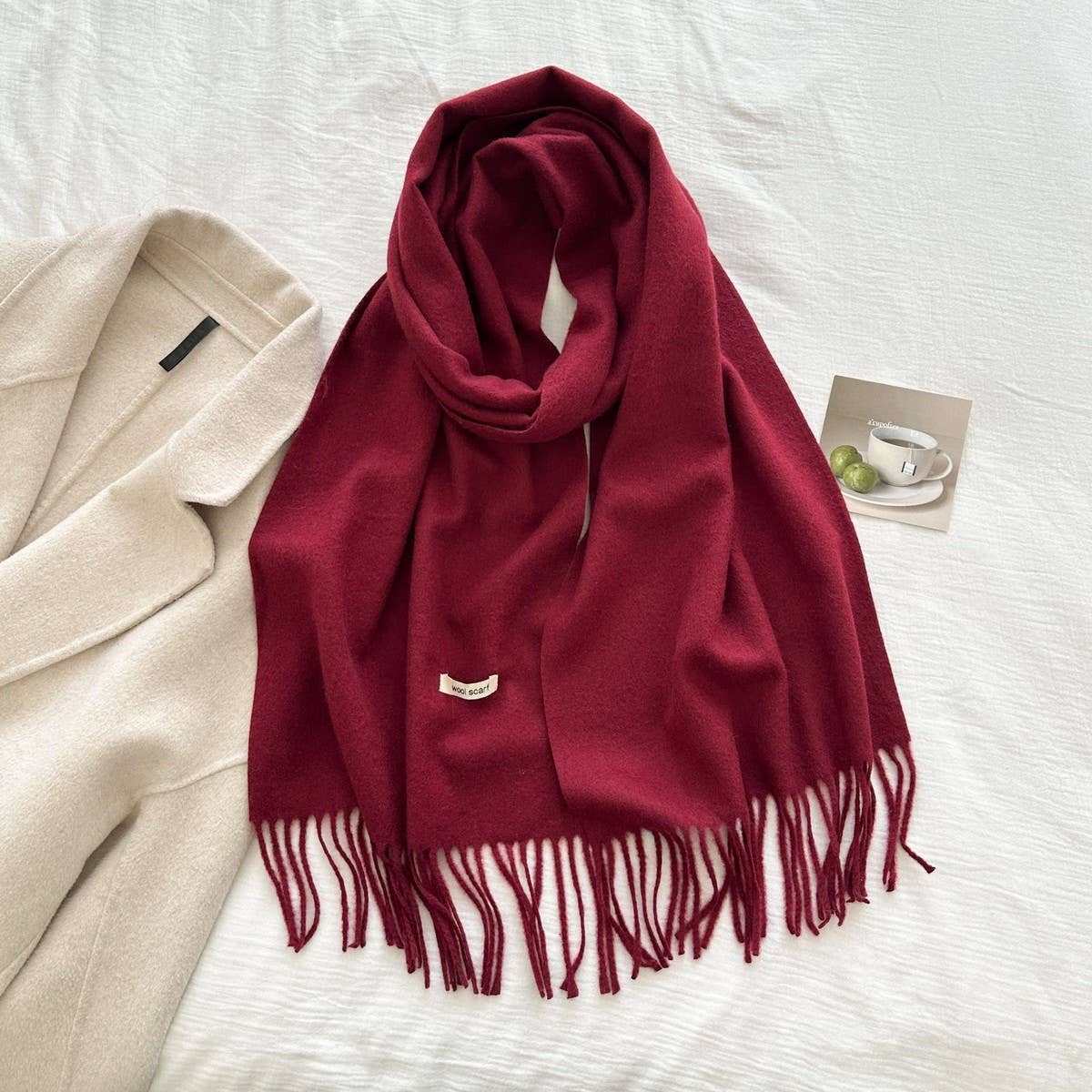 CWASC03137_SOLID WOOL WIDE SCARF WITH TASSELS FOR WOMEN MEN