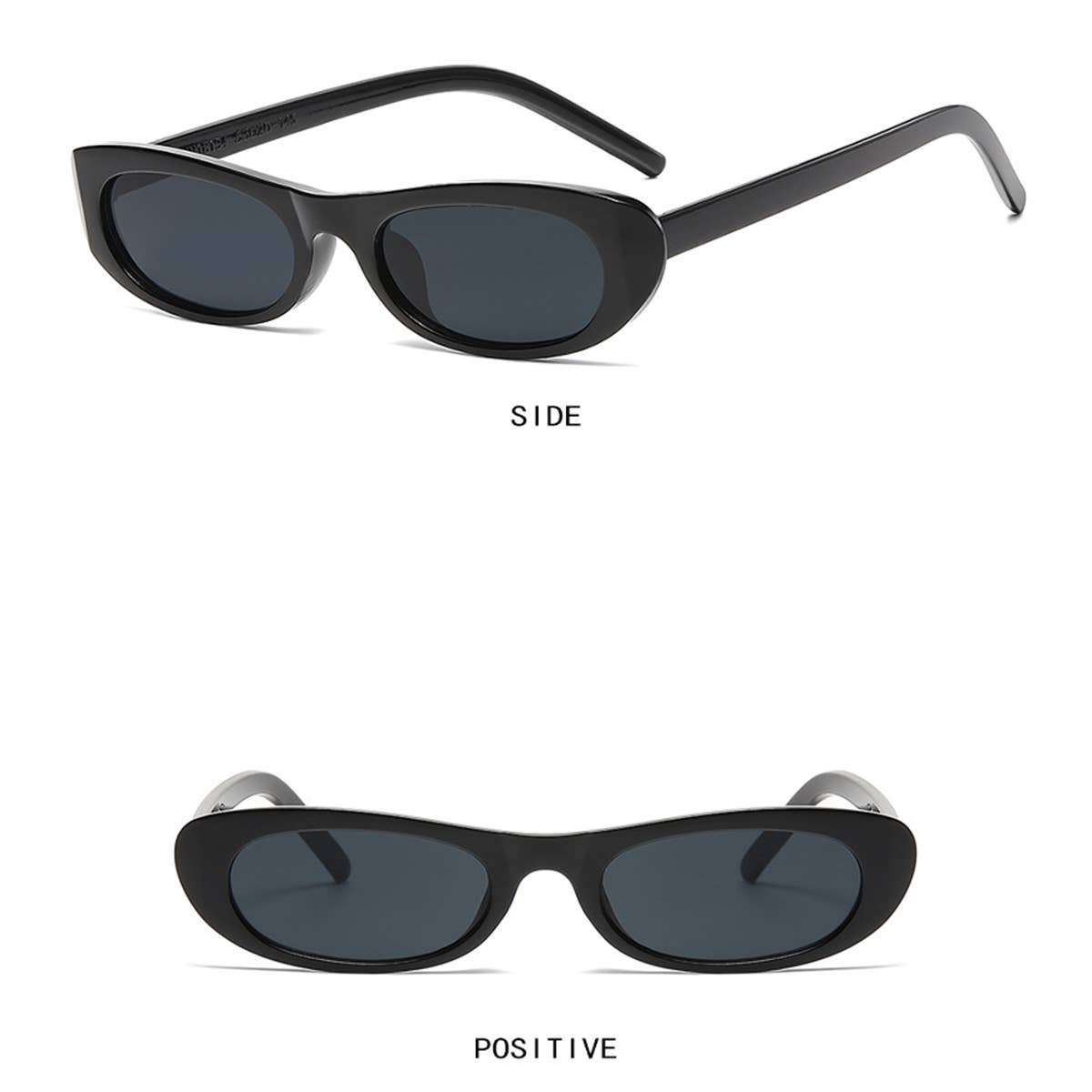WOMEN NARROW FRAME RETRO OVAL SUNGLASSES