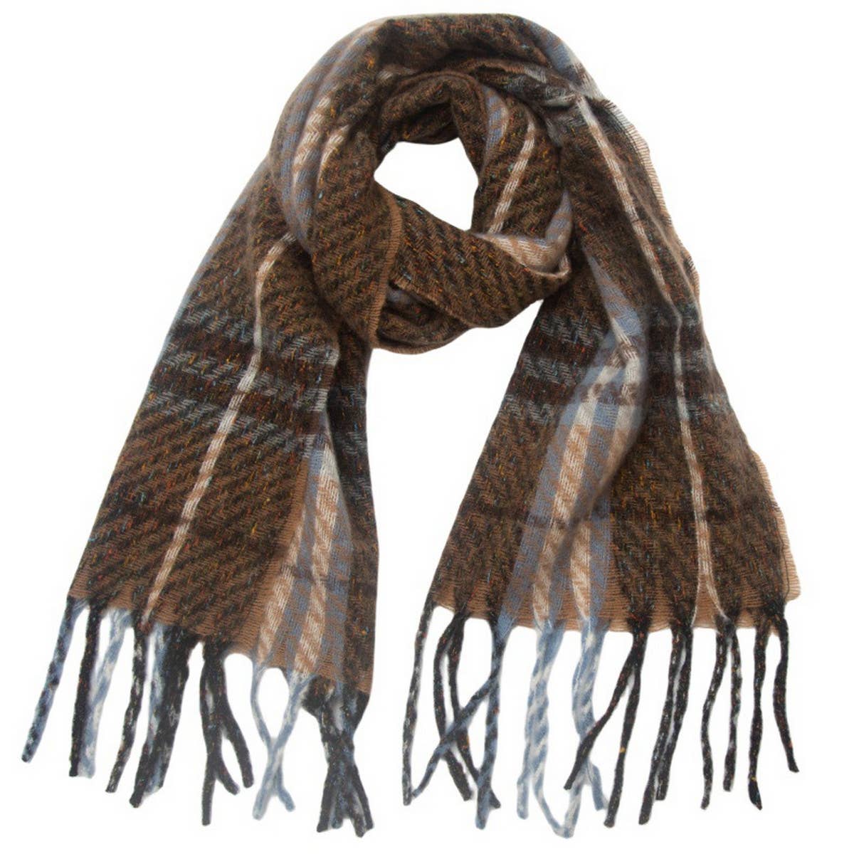 New Tassel Checkered Scarf for Fall & Winter_CWASC0869