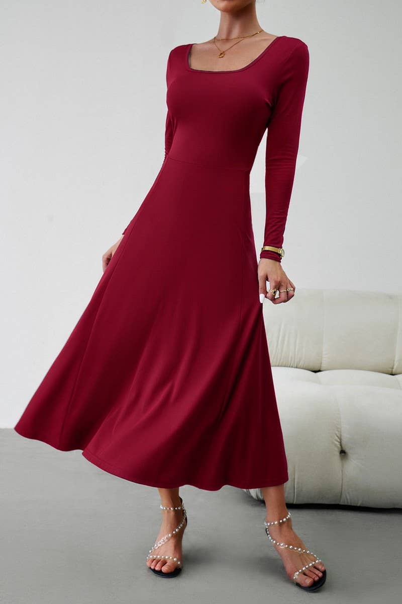 CWDMD1104_Sweetheart Neck Long Sleeve Maxi Evening Dress