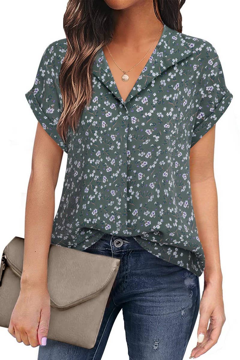 CWTBLS2252_FLORAL DROP SHOULDER LOOSE FIT PULLOVER SHIRT