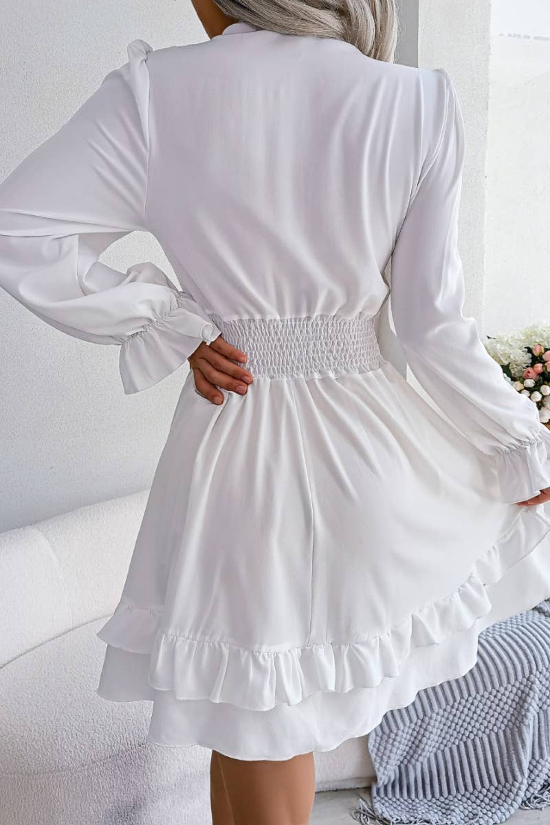 CWDSD4682_SEXY LACE-UP DRESS WITH WAIST EAR FRINGE