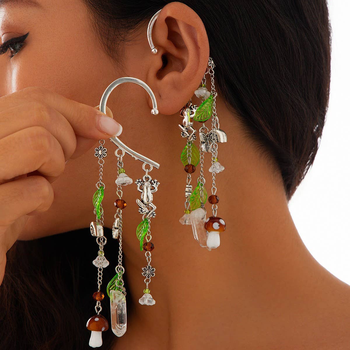 VINTAGE BOHEMIAN MUSHROOM TASSEL EARRINGS