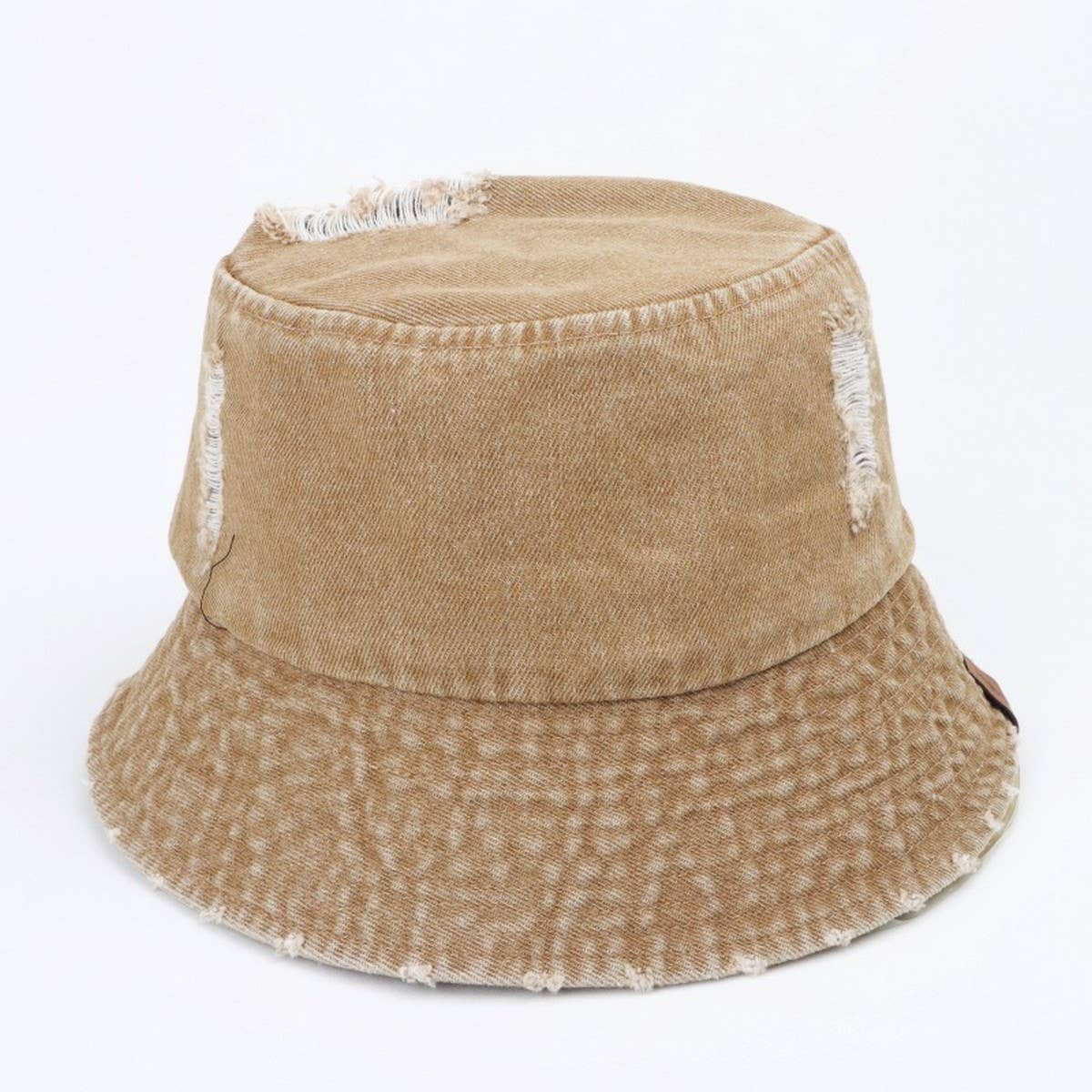 CWAH1518_WASHED VINTAGE TORN DENIM BUCKET HAT