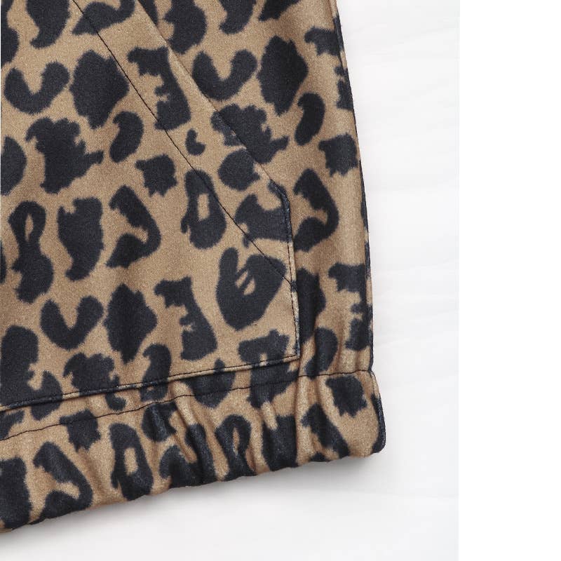 Fashionable long-sleeved leopard print jacket