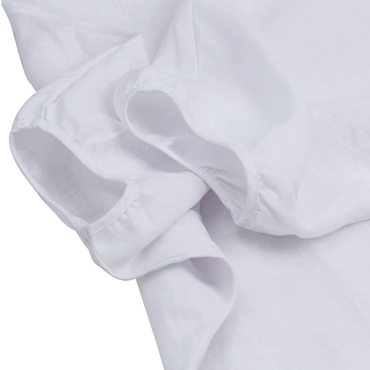 ARTSY LANTERN SLEEVE COTTON LINEN BLOUSE