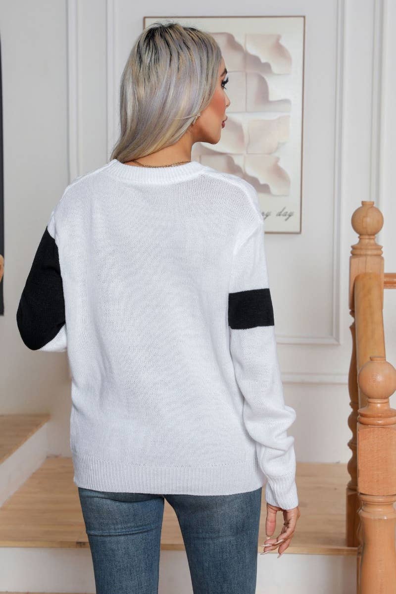 CWOSWL6426_LONG-SLEEVED BAGGY SWEATER IN CONTRASTING COLORS