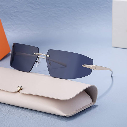 FASHION FRAMELESS DIAMOND-CUT SUNGLASSES_CWASG0658