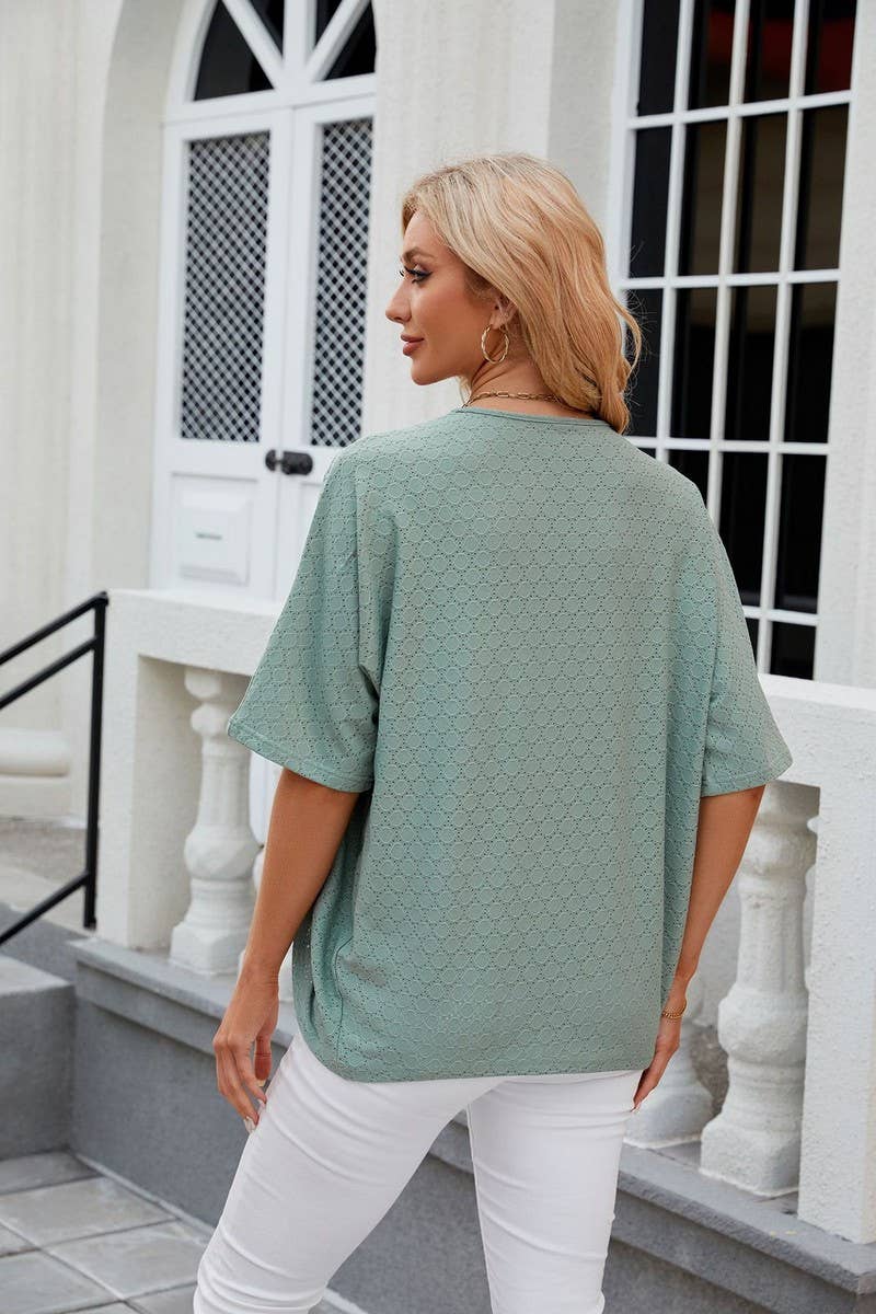 CWOCAS0036_SOLID COLOR CIRCLE SHORT SLEEVE CARDIGAN