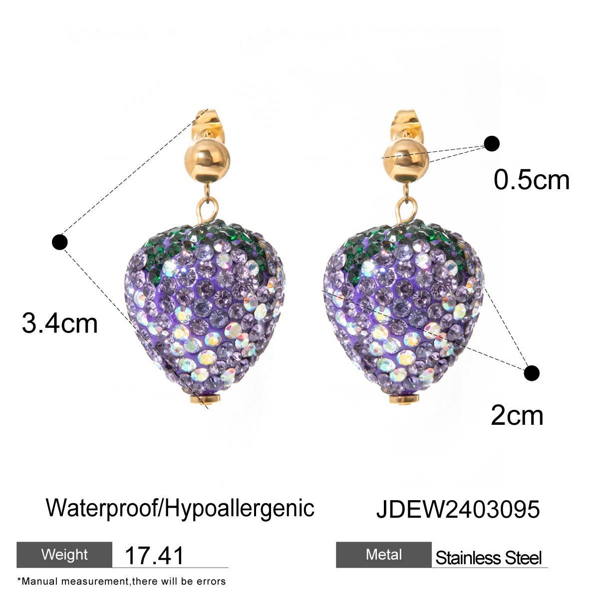 PERSONALIZED TRENDY STRAWBERRY EARRINGS_CWAJE1892
