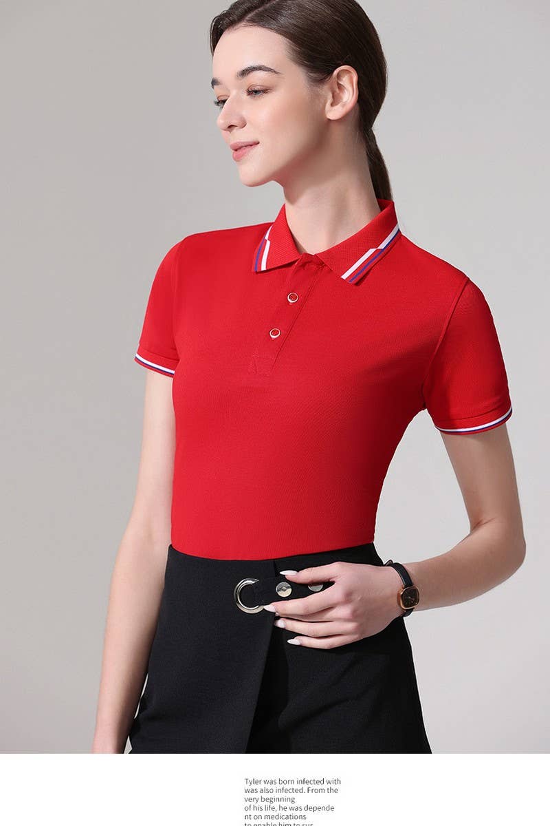 CWTBLS02418_SOLID COLOR COLLARED WORK POLO SHIRT