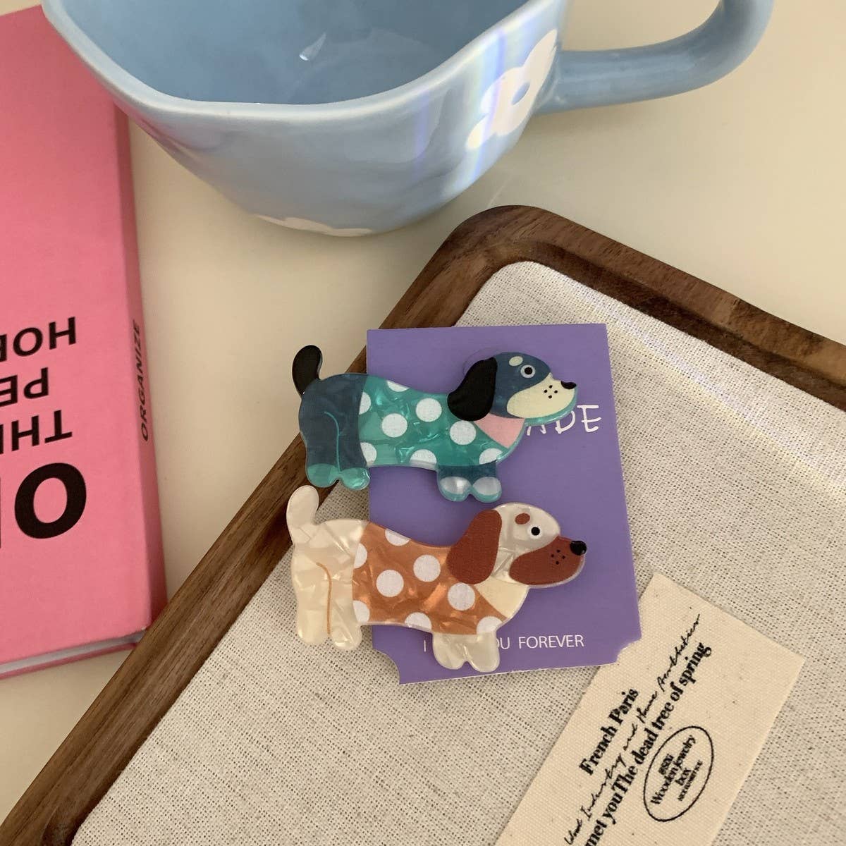 CWAHA07733_CUTE DOG FORK HAIR CLIP SIDE BANGS ACCESSORY