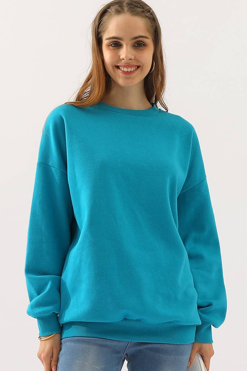 CWTTL1424_Round Neck Casual Long Sleeve Top