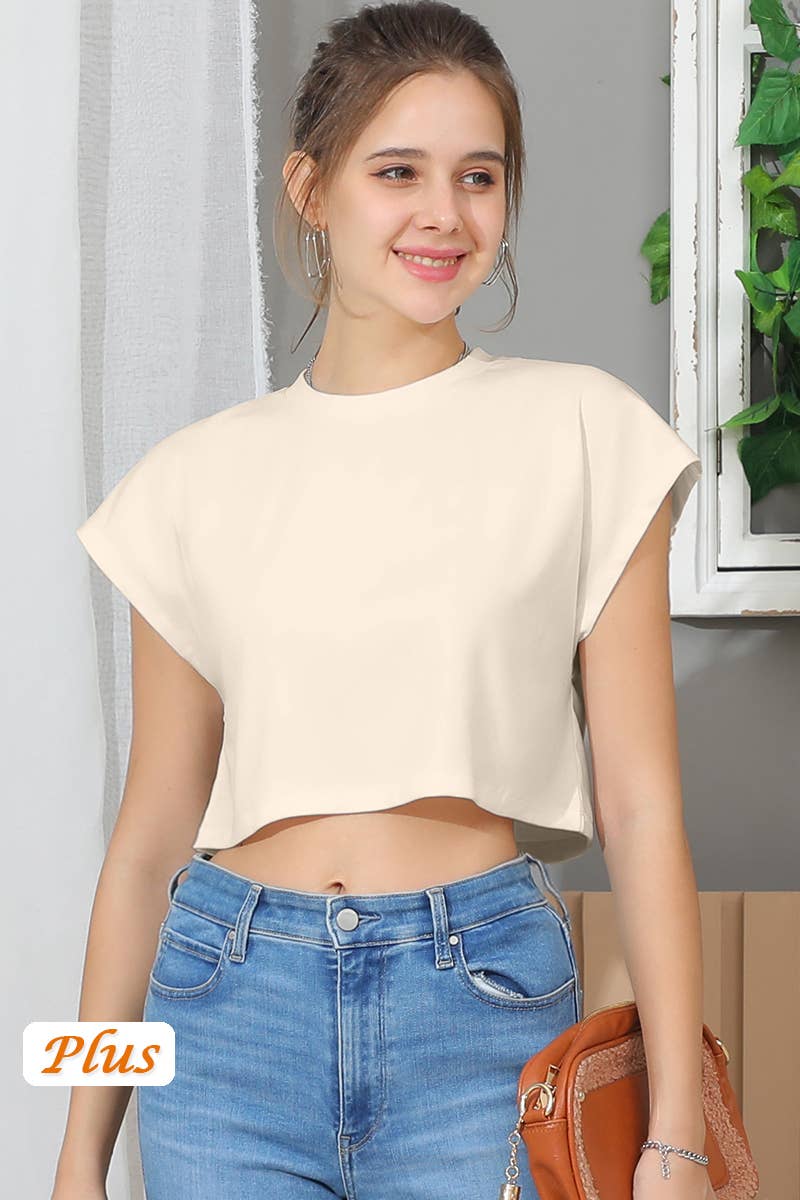 CWTTS651_CREW NECK SHORT SLEEVE CROP TOP