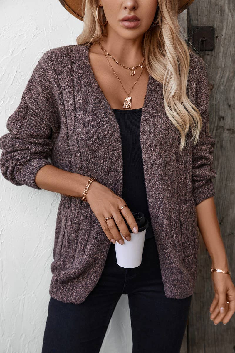 CWOSWL2920_CASUAL LONG SLEEVE POCKET KNIT CARDIGAN