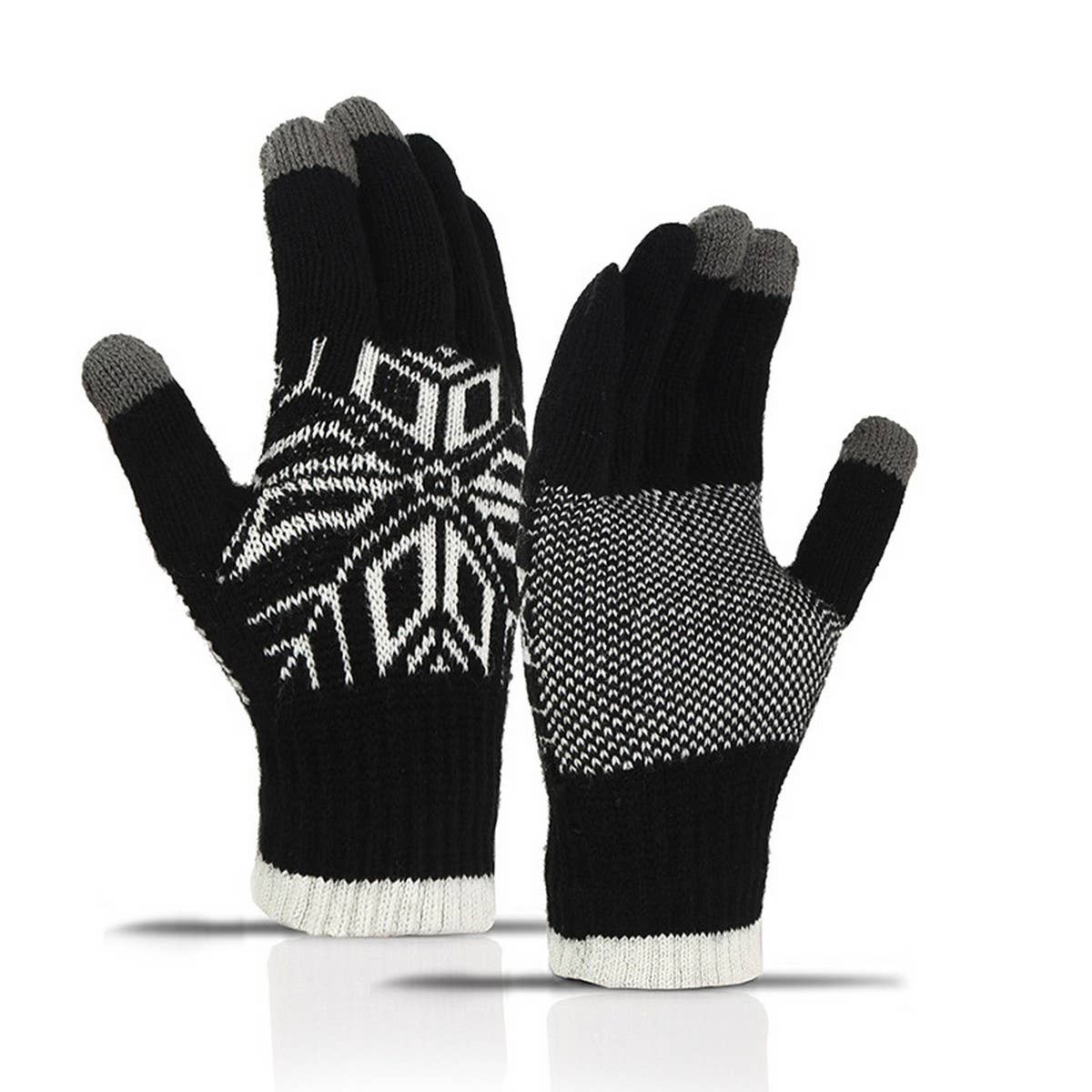 WINTER GLOVES OCTAGONAL FLOWER WOOL GLOVES_CWAG0172