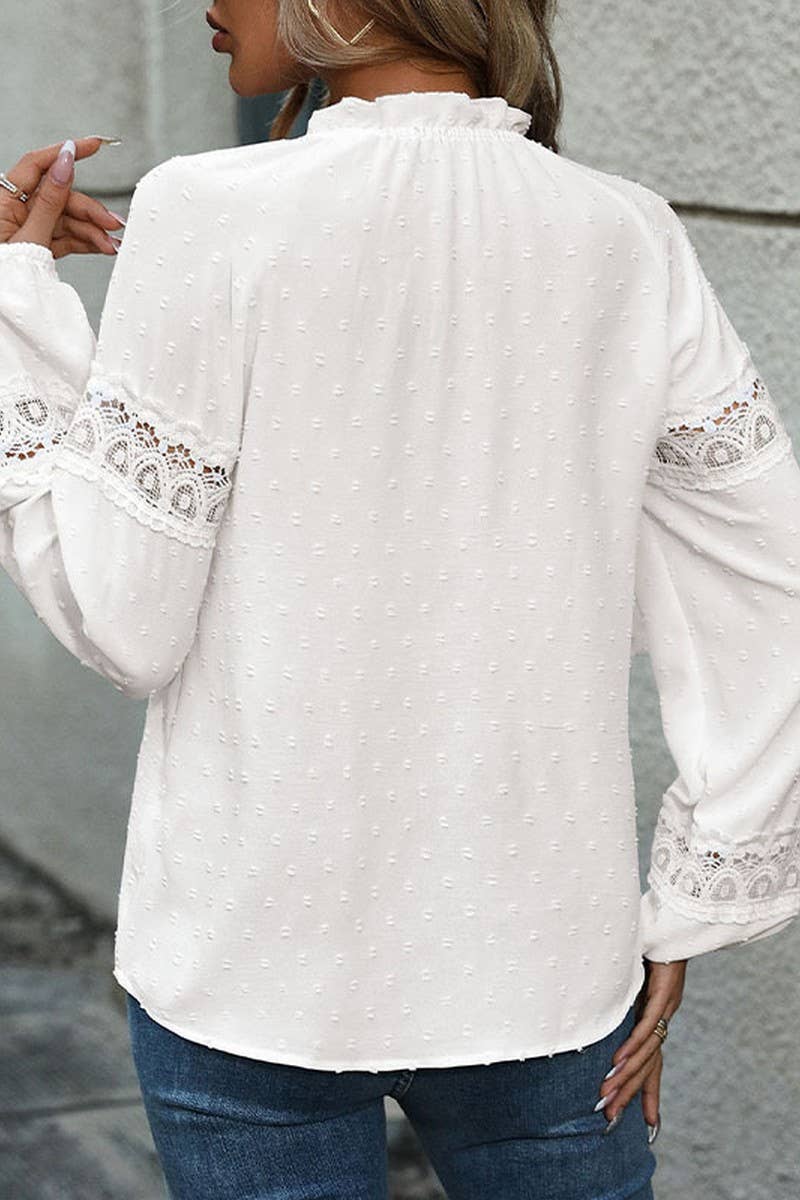 CWTBLL1272_LONG SLEEVE PATCHWORK JACQUARD SHIRT