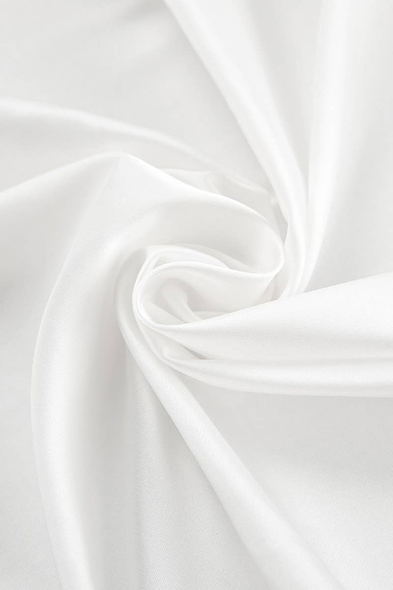 CWSPJ0314_WHITE SATIN CARDIGAN ROBE PAJAMAS HOME CLOTHES