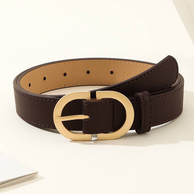 Multi-color retro metal buckle PU belt