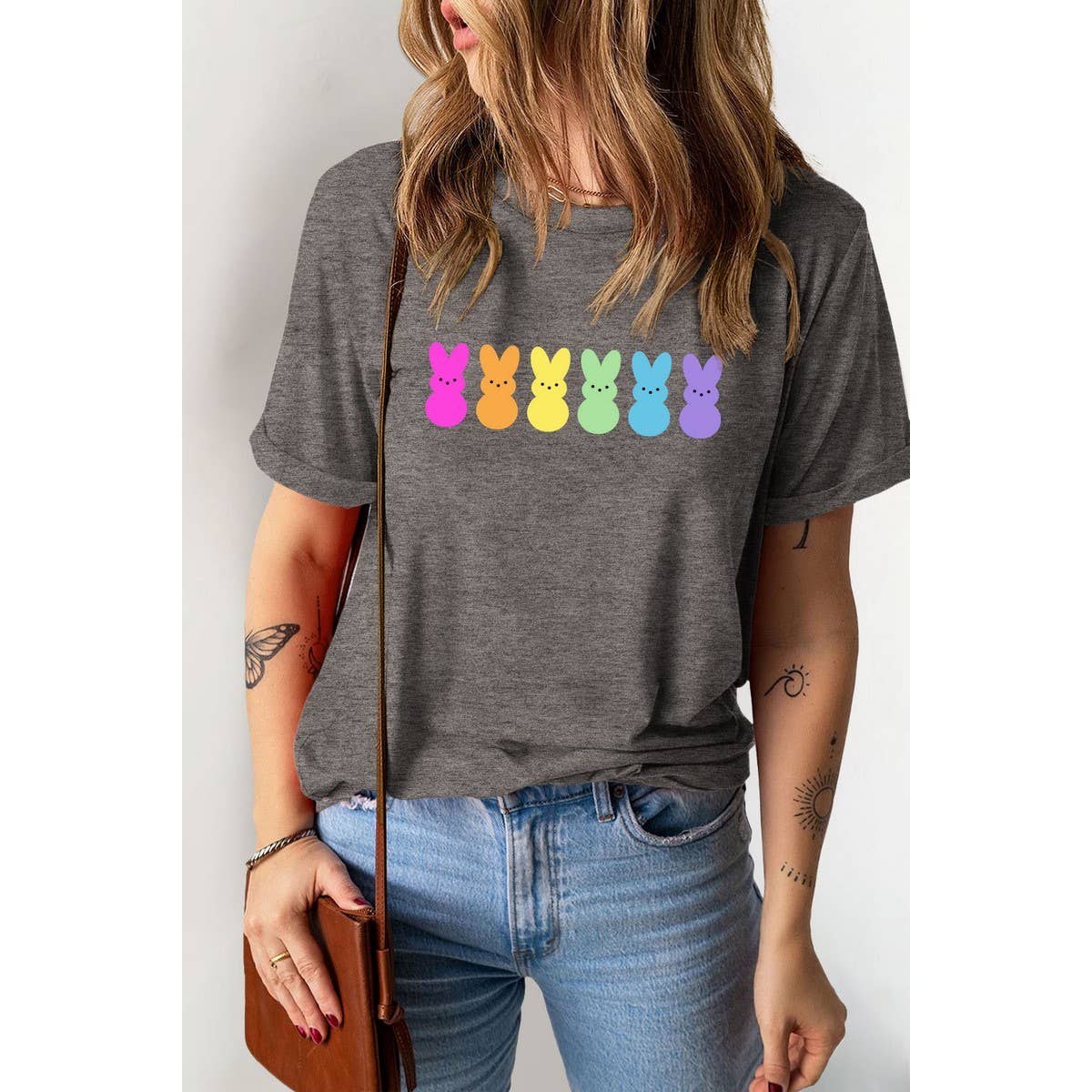 CUTE PRINTED BUNNY ROUND NECK T SHIRT FOR EASTER_CWTTS0790