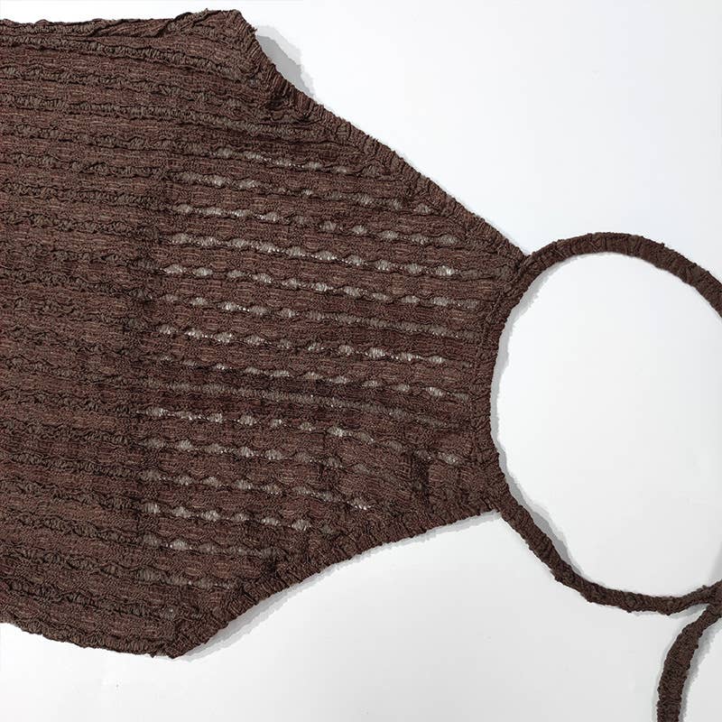 Elegant sleeveless knitted dress with a neckline