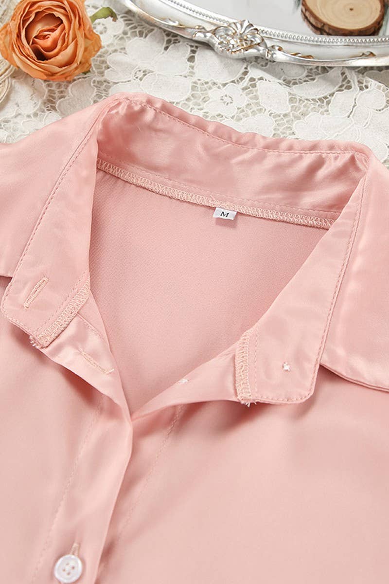 CWSPJ0338_SATIN FAUX SILK LONG SLEEVE PANTS PAJAMA SET