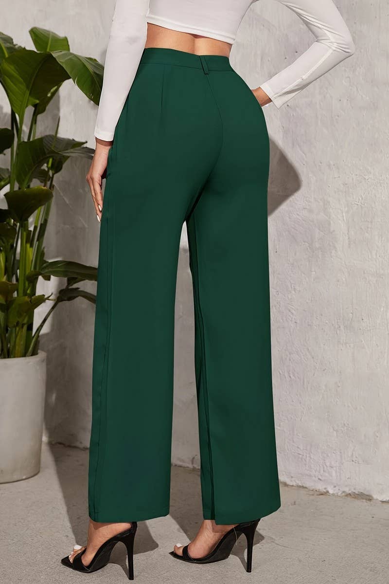 CWBLP2079_SOLID HIGH WAIST SLIM COMFORT DRESS PANTS