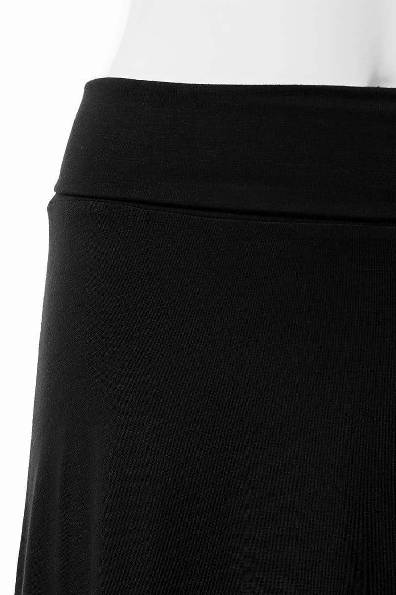 AWBMS204_High Waist Elastic Flared Midi Skirt