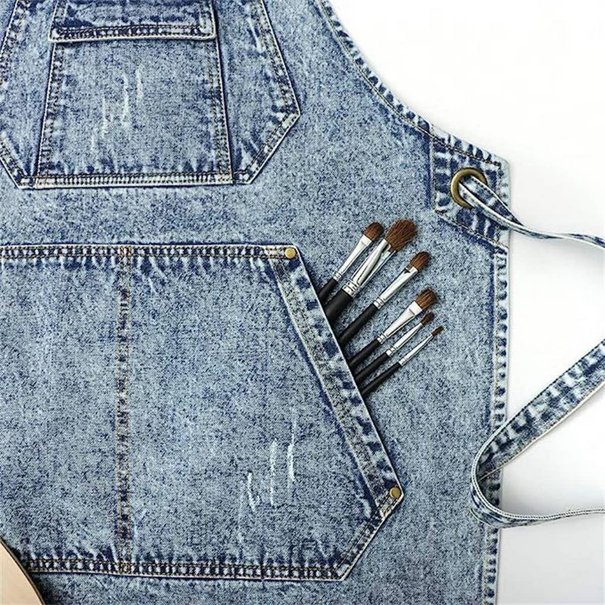 CWMM1825_Denim Wash Multi-Functional Apron For Home Work